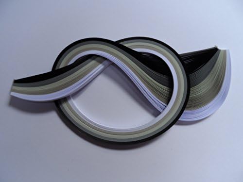Quilling Papers 10mm, Pack of 100 - Black, White & Greys