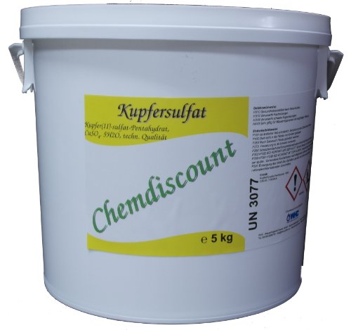 5kg Kupfersulfat Kupfervitriol CuSO4 Blaustein, im stabilen Eimer, versandkostenfrei!