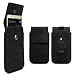 Produktbild ROYALZ Universal Tasche Leder für Huawei P9 Lite Lederhülle mit Gürtelclip Gürteltasche Gürtel Halterung Schutztasche Case Leder schwarz