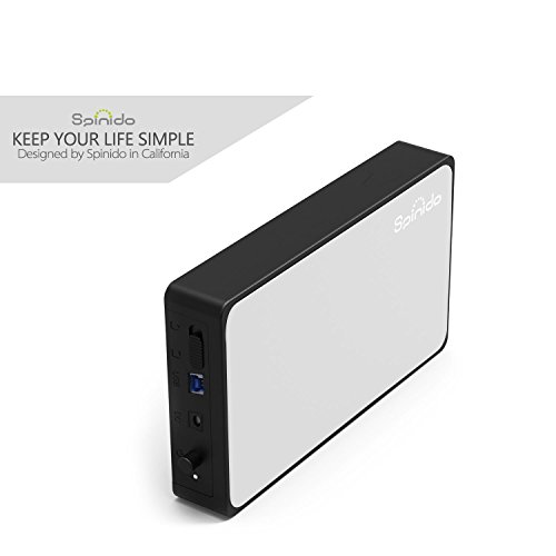 UASP Mode Festplattengehäuse, Spinido® USB 3.0 & 2.0 Aluminium Externes Festplatten Gehäuse Optimiert für 3.5″ SATA III HDD mit USB 3.0 Kabel, Tool-free ( werkzeuglose Installation ) Kompatibel mit Windows 98SE / ME / 2000 / XP /Vista / 7 / 8, Mac OS 9.0 usw. ( Silber ) - 8