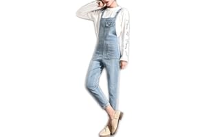 Lazutom Women's Loose Fit Casual Baggy Denim Bib Dungarees Overall
