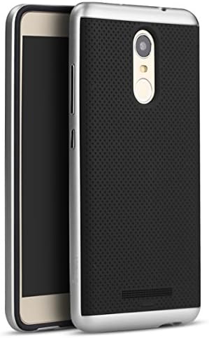 Xiaomi Redmi Note 3 Case, Ipaky Internal Protection TPU Flexible [Ultra Rugged] Rigid Outside Frame PC Effect Metal [Anti Blows] Case Hybrid Bumper Redmi Note 3 - Silver