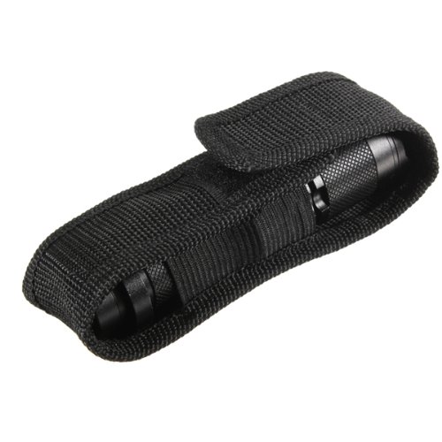 SODIAL (R) 2pcs 13cm Black Nylon Holster Halter Guerteltasche Tasche fuer LED Taschenlampe - 2