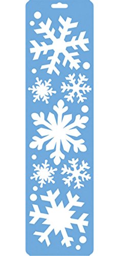 erdbeerloft - Weihnachtliche Schneeflocken-Schablone, 55cm x 15cm, Blau