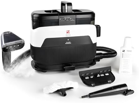 Di4 Aspiroclean Vapore 1650, Pulitore a Vapore, Potenza 1650W, Funzione Acqua Calda e Vapore, Doppio Serbatoio, Pulitore a Vapore per Divano, Tappeti, Tappezzeria e Auto, Accessori Inclusi, Lavavetri