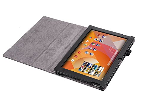 Originale Supremery Medion Lifetab S10366 S10365 S10346 S10334 S10333 Tasche Hülle Case Cover Schutzhülle Etui mit Standfunktion Farbe: Schwarz - 4