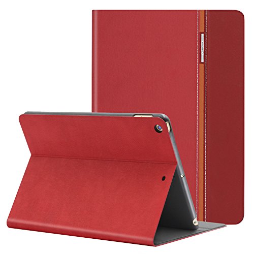 Neues iPad 2017 Hülle, AUAUA iPad 9.7 PU Leder Tasche Schutzhülle mit Auto aufwachen / Schlaf Funktion + Clear Schutzfolie(Geschenk) für Apple Neues iPad 9,7 2017 Zoll Apple Tablet