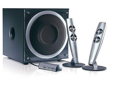GUILLEMOT Hercules XPS 2.100 silver Système multimédia de haut-parleurs pour ordinateur 60 Watt (Totale)