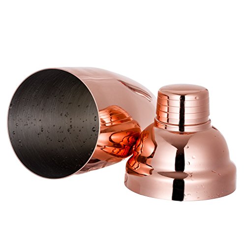 HOMEKEROS Kupfer Cocktail Shaker Profi Bar Shaker Edelstahl Rostfrei 550ml - 3