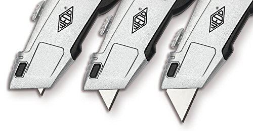 Wedo 78847 Cutter Auto-Load (3-Stufen-Vorschub 7 mm, 15 mm, 25 mm, aus Metall, auch für Linkshänder, TÜV/GS-geprüft, inkl. 5 Klingen) silber/schwarz - 2
