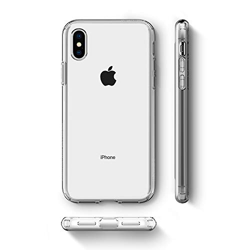 Spigen Liquid Crystal -  Funda iPhone XS X con Protecci  n TPU flexible y ligero  Transparente