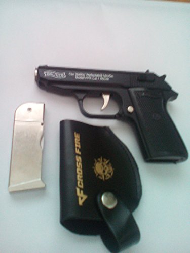 Mini Lighter Pistol Walther Black PPK with Holster nueva OVP