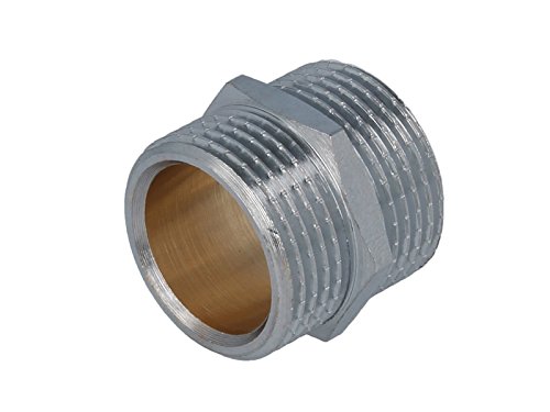 Nippel Doppelnippel messing verchromt beidseitig Aussengewinde 3/4 Zoll