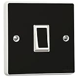 Plain Gloss Black Vinyl Sticker Skin for Light Switch Cover (Single with Holes)