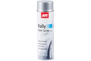 AUTO-PLAST PRODUKT APP Rally Color Spray - Bombe de Peinture Argentée Brillante | Peinture Acrylique Argentée en Spray | Vernis Argent Brillant pour toutes les Surfaces avec Haute Couverture | Argent Brillant | 500 ml
