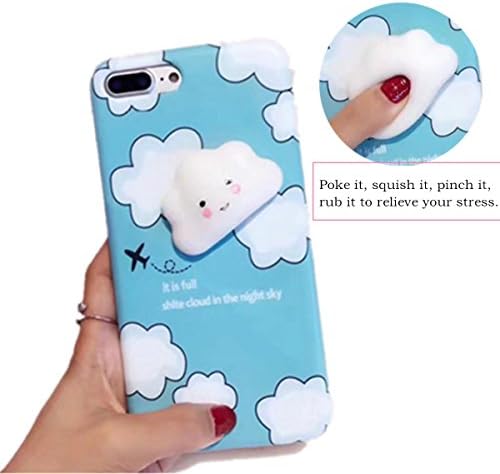 Lovely 3D Soft Cartoon Animal Toys Phone Cases For iPhone 6 6s 6Plus 6sPlus 7 7Plus ,FeliSun Phone Back Cover Funy Toys For Relieving Stress ,Perfect gift For Valentine's Day, Mother's Day, birthday day,Christmas .etc (For iPhone 7, Cloud( Blue))