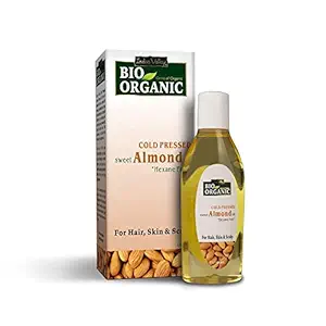 INDUS VALLEY Bio Organic Roghan Badam Sweet Almond Oil 100% Organic and Cold-pressed for Hair & Skin (No Mineral Oil & Sulphate) safe for babies - 100 ml