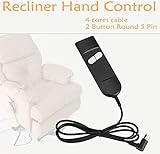 Acogedor Commutateur, Commande Manuelle du Fauteuil Inclinable Électrique, 5 Broches 2 Boutons, Mince et Confortable, Utilisation Durable et Pratique, Utilisation Pratique, câble à 4 Fils