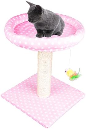 Lovely Sisal Cat Toy Cat Scratching Post with Mice Toy Cat Tree Kitten Scratching Post Pole Activity Centre by Awhao Pink