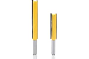 Mesee 2 Pezzi 8mm Gambo Fresa per Scanalature Legno, Punta da Fresatrice Dritta Extra Lungo Rettilineo Router Strumento Rifilatura Legno Fresa a Taglienti Diritti per Lavorazione del