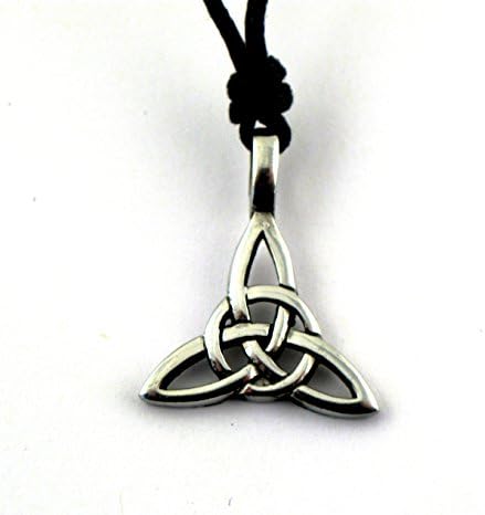 Pewter Style Celtic Legend Trinity Knot And Circle Pendant On Adjustable Chain