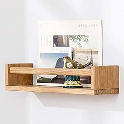 Inman Maison Bois de chêne Massif Décor Chambre d'enfant bébé étagère Murale Support Mural Chambre d'enfant étagère de Cuisine à épices étagère Flottante Tableau Rebord écran, chêne, 16 inch