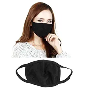 Laxmi_traders Dust Cotton Mouth Nose Cover Anti-pollution Mask (Large, Black) - Pack of 3