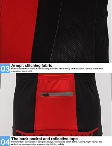 iCreat Radtrikot + Radhose Fahrrad Trikot mit Sitzpolster S/M/L/XL/2XL/3XL - 3