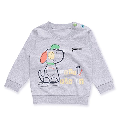 Dantiya Baby Boys' Cartoon Dog Printed Long Sleeve Tee Top 2T