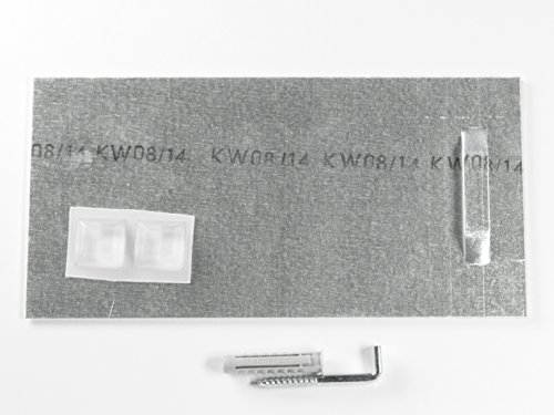 Klebebleche mit Winkelschrauben und ORIGINAL Fischer SX8 Dübeln, Spiegelaufhänger bis 24 kg (10×20 cm), Haftbleche, Aufhänger für Spiegel, Alu-Dibond. selbstklebend – Komplettset! - 2