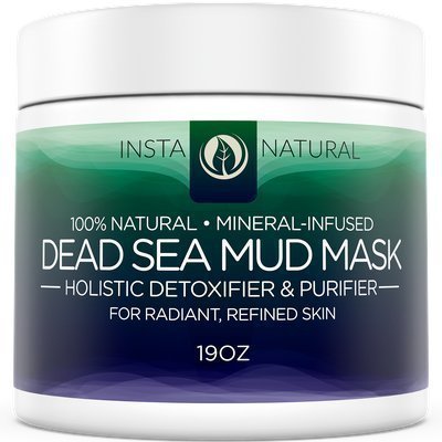 InstaNatural Dead Sea Mud Face Mask - Facial Cleanser, Pore Reducer & Moisturizer - 100% Natural Remedy for Dry & Oily Skin, Acne, Blemishes & Complexion - Reduces Wrinkles, Fine Lines & Aging - 19 OZ