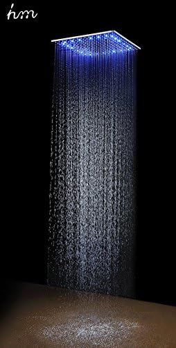hm 20'' Multi Function Led Big Shower Head Ceiling Rain SUS304 Mirror Rainfall &amp; SPA Mist Massage Different Options&amp;Light Shower