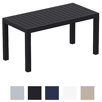 CLP Table Lounge Ocean - Table de Jardin Résistante aux Intempéries et aux Rayons UV - Table de Terrasse ou Véranda en Plastique Solide - Couleur au Choix : Noir