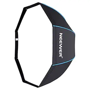 Neewer 47 inches/ 120 Centimeters Octagonal Softbox Umbrella with Blue Edges and Carrying Bag for Portrait or Product Photography, Suitable for Canon Nikon Sony Speedlite, Studio Flash (Black/Blue)