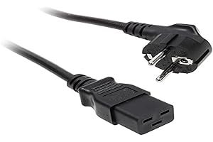 ‎KOLINK Kolink Premium Netzkabel für Computer Schwarz SchuKo auf PC Kaltgerätestecker C19-1,8 Meter Schwarz Netz Kabel Gewinkelt für die Meisten Computer Netzteile benötigt Wird