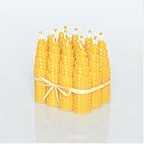 100% Reines Bienenwachskerzen Set 12 Kerzen Größe H 10 x B 2.5 cm Ökologische kerzen Natürlichen Honigduft 100% Handarbeit