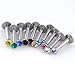 JOVIVI® 10pcs 16G Stainless Steel Mixe-color Czech Crystal Gem Labret Monroe Lip Ring Internal Thread