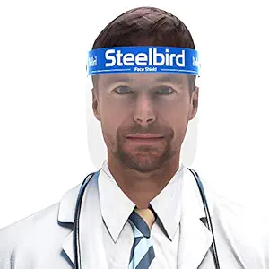 Steelbird Static Pack of 3 Anti Fog Medical Face Shield To Avoid Fog , Full Face Protection For All Front Line Warriors (Pack of 3)