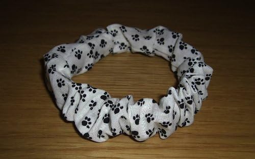 Tiny Paw Print Dog Scrunchie slip over collar bandana (S)