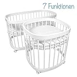 Babybett WEISS tweeto Babybett Kinderbett Baby 7-in-1 KOMPLETT-SET - multifunktional umbaubar erweiterbar inkl. Matratze Design - 2019 (Weiss)