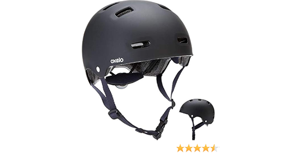 Buy Oxelo Mf500 Inline Skating Skateboarding Scootering Helmet Black Online At Low Prices In India Amazon In