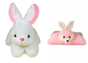 Deals India character Rabbit soft toy and Folding Bunny Pillow (38 cm) combo