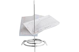 CHABRIAS LTD Receipt Spike Metal Bill Holder 6" high - Professional Straight Rod Spike with Round Stand | Ideal for Restaurants Kitchens Offices Hotels | Durable and Stylish Document Organizer (Chrome)