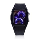 Mens Sport RPM Aviation Turbo Blau Flash LED Sport Auto Meter Dial Flash LED Uhr Armbanduhr Sport Auto Meter Geschenk