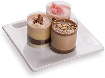 Mini Porcelain Plate - Square - 3" with a Raised Edge - Porcelain Edge Plate for Desserts, Appetizers and more - 10ct Box - Restaurantware