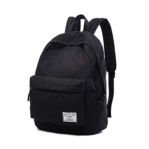 Preisvergleich Produktbild Valleycomfy Segeltuch-Rucksack-Frauen / Mann-Reise-Beutel-beiläufiger einfacher Kursteilnehmer-Beutel bis zu 14 "Laptop (schwarz)