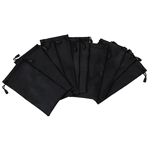 Preisvergleich Produktbild JVSISM 10 Schwarz Sonnenbrille Brillen-Tuch Tasche 7.1x3.5
