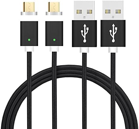 Magnetic Micro USB Cable, TUOYA Magnet Nylon Braided Android Fast Charging Data Sync Charger Cable Cord for Samsung, HTC, Huawei, Sony, Nexus, Motorola, Nokia, Kindle, Android Smartphones [2-Pack, 1M]