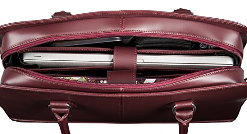 Su.B 15.6” 14” Diagonale professionelle Design Damen Laptoptasche, echtes Leder – Made in Italy (Bordeaux Rot) - 3