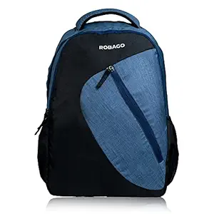 ROBAGO Blue Bravo Casual Waterproof Laptop Backpack Bag for Men Women Boys Girls/Office School College Teens & Students with Rain Cover 35L(Blue)